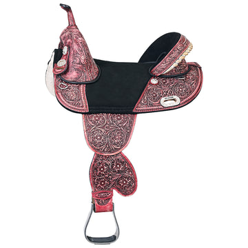 Hilason Western Horse Treeless Trail Barrel American Leather Saddle